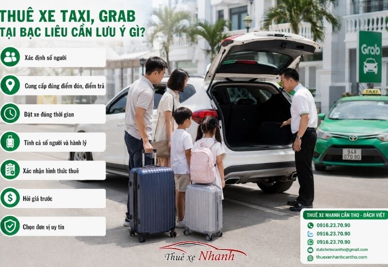 Đặt xe taxi - grab tại Bạc Liêu 24/7 – Gọi là có xe